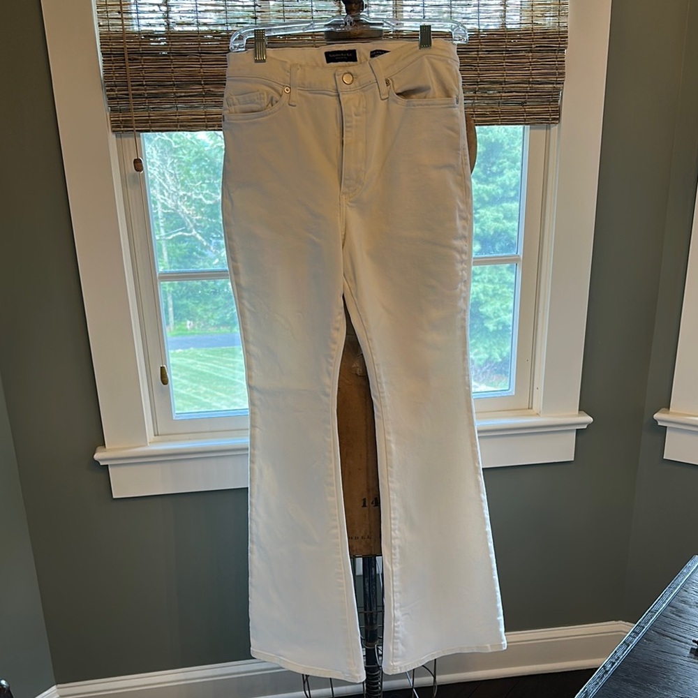 Banana Republic White High-Rise Flare Jeans
